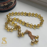 Gold Crystal Tasbih 33 Bead Tasbih Islamic Prayer Beads Eid Gift Ramadan Gift Nikah Favours Wedding Favours