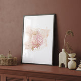 Rose Gold & Pink Allahu Akbar Arabic Calligraphy Modern Islamic Wall Art Print