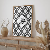 Muhammad Monochrome Geometric Modern Islamic Wall Art Print Black & White