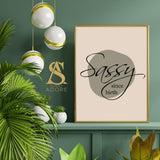 Sassy Since Birth Taupe Olive & Black Abstract Wall Art Print 2022 New Home Gift Modern Art