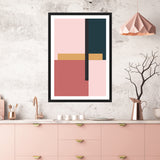 Pink Shapes Abstract Nordic Wall Art Print
