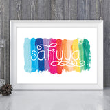 Personalised Children's Painting Typography Wall Art Print