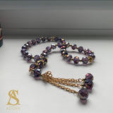 Purple & Gold Crystal Tasbih 33 Bead Tasbih Islamic Prayer Beads Eid Gift Ramadan Gift Nikah Favours Wedding Favours