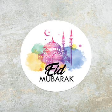 35 Watercolour Mosque Eid Mubarak Stickers Arabic Calligraphy Eid Sticky Labels Eid Stickers