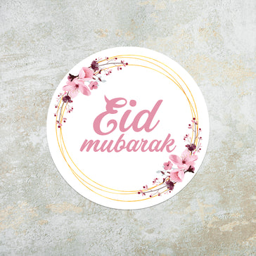 35 Pink Floral Eid Mubarak Stickers Eid Labels Eid Stickers