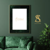 Start With Bismillah Emerald Green And Gold Abstract Arabic Calligraphy Islamic WallArt Print Prints Gift