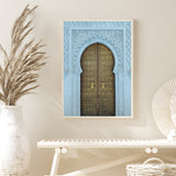 Blue Moroccan Water colour Islamic Wall Art Print