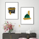 Set of 2 Masjid Nabwi & The Kaaba Modern Minimalistic Abstract Paint Brush Islamic Wall Art Print Kids