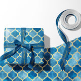 Eid or Ramadan Islamic Wrapping Paper Large A1 Size For Eid Presents Gifts Navy Blue & Gold