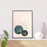 Allah Muhammad Emerald Green & Pink Nordic Abstract Islamic Wall Art Print