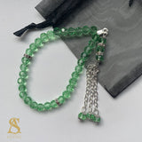 Mini Light Green & Silver Tasbih 33 Bead Tasbih Islamic Prayer Beads Eid Gift Ramadan Gift Nikah Favours Wedding Favours Kids